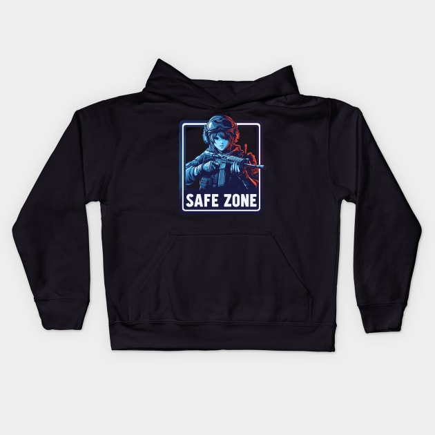 Safe zone special forces club firearm Kids Hoodie by TomFrontierArt